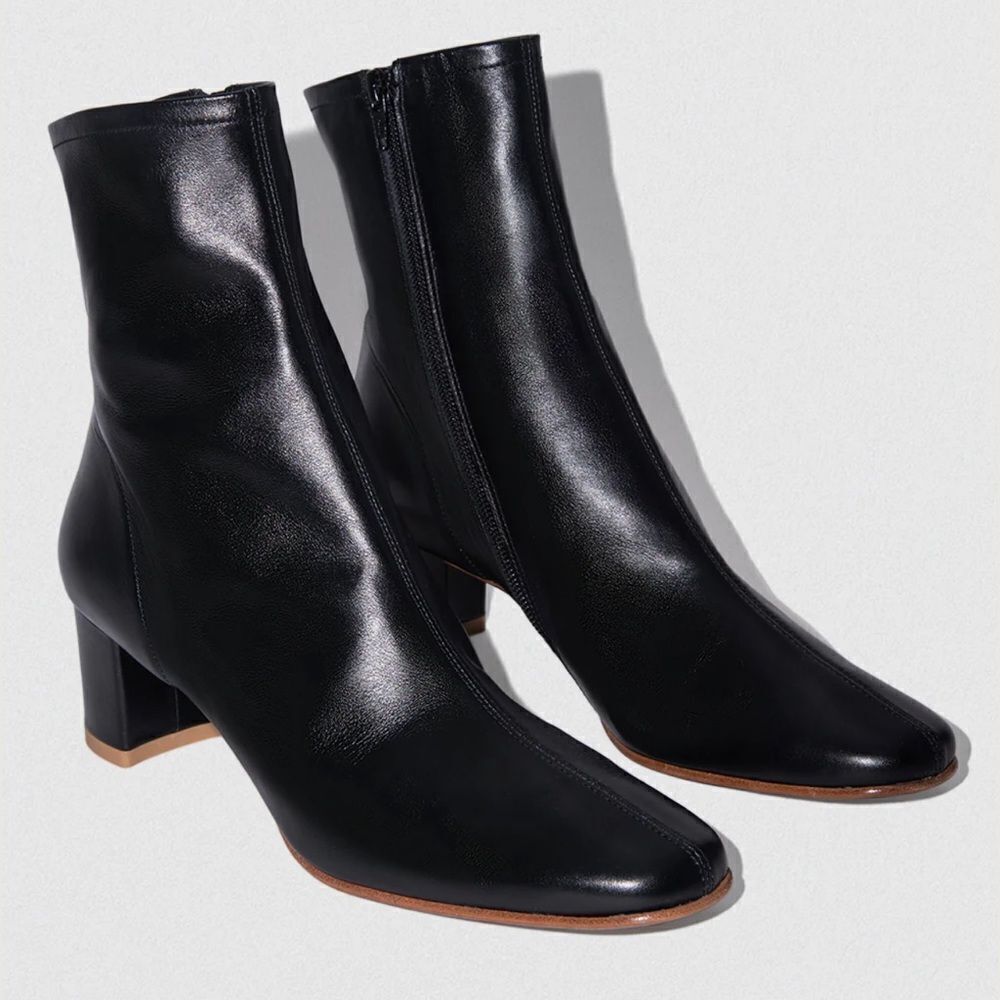 By Far Sofia Black Leather Boots New Revolve